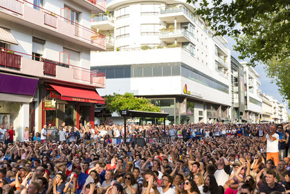1 2 World Cup Final Football. Public broadcast on giant screen in Lorient