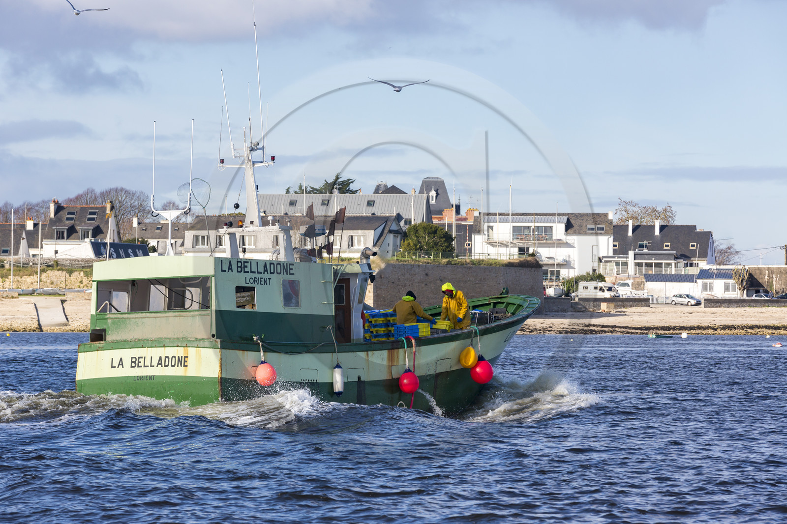 Bateau de pêche  Le Belladone  dans la rade de Lorient