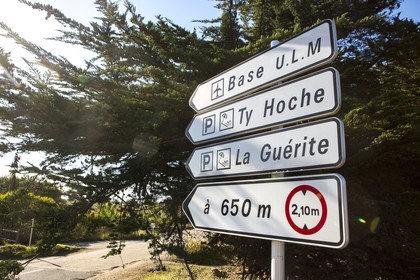 Road signs in the town of Plouharnel