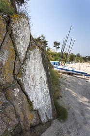 Le Saint Awawa sur la plage du Rougeret à Saint-Jacut de la Mer ( 22 ).