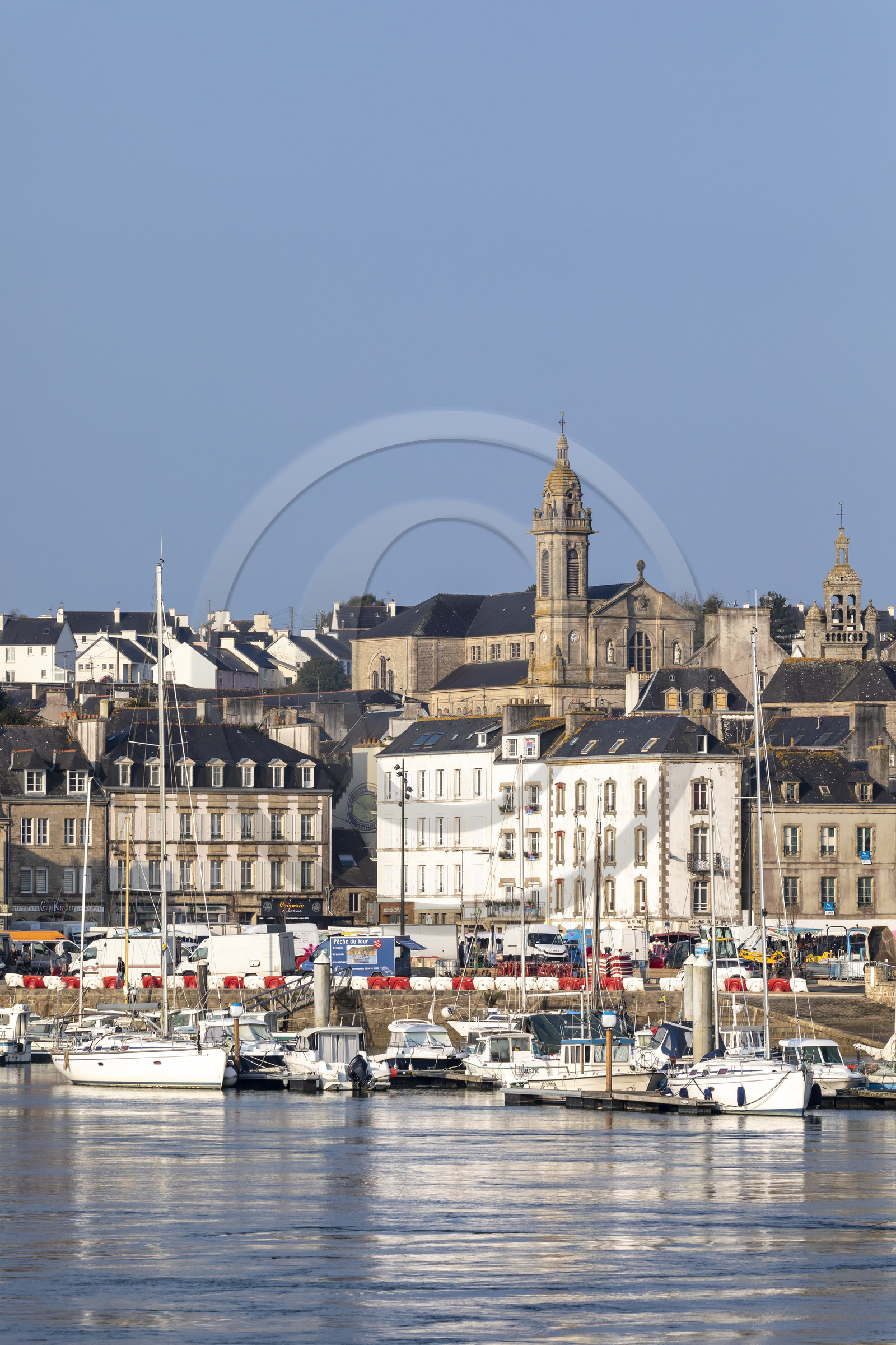 The city of Audierne and its marina.