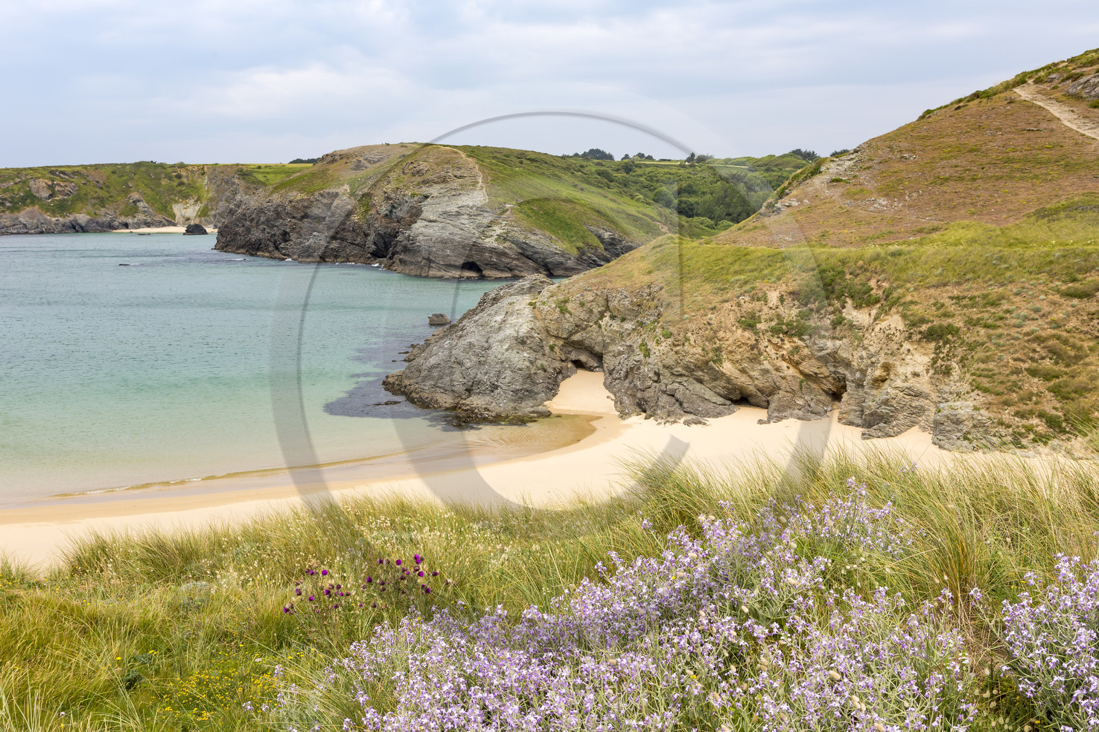 La plage d'Herlin à Belle-ile en mer.