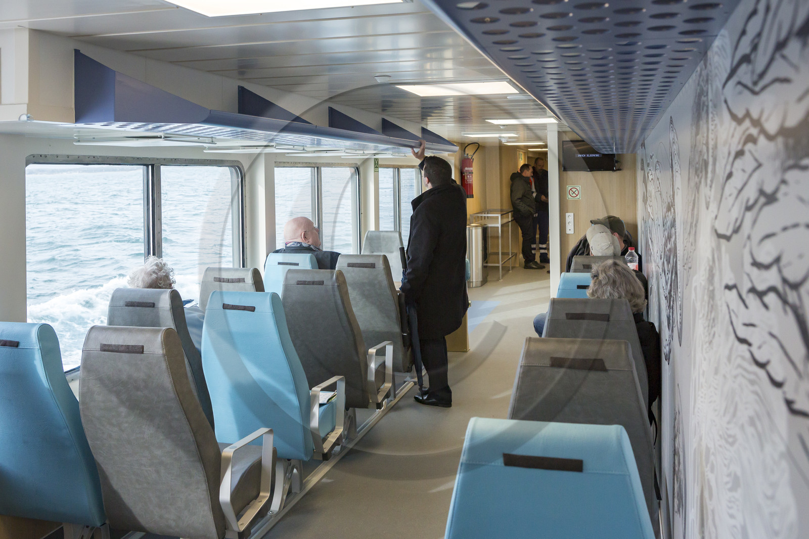 Intérieur du Breizh Nevez, le nouveau bateau assurant la liaison entre Groix et Lorient.